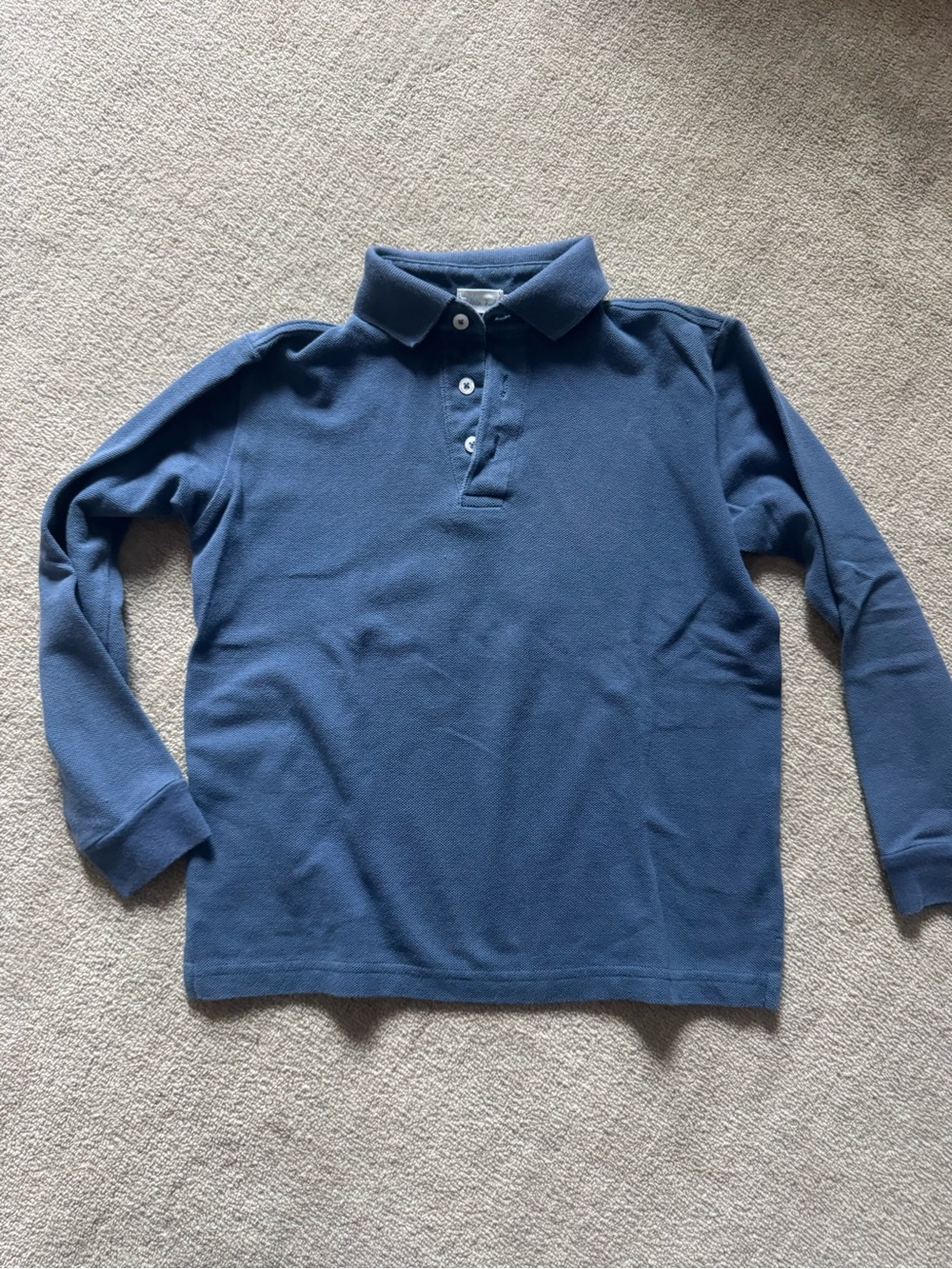 Boys Long-Sleeve Polo Shirt - Sky Blue